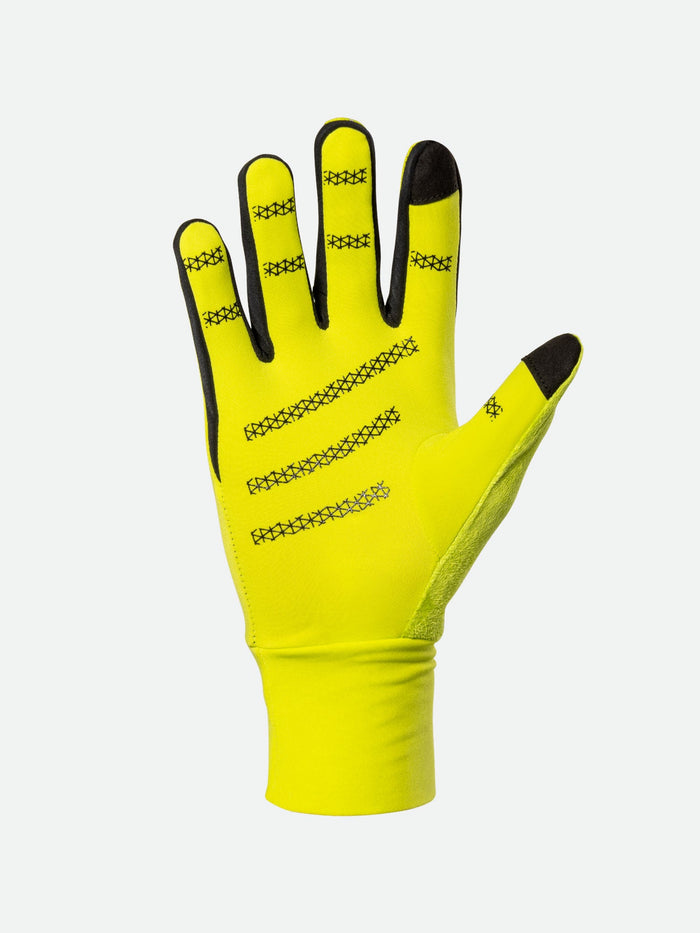 color:Hi Vis Yellow/Geo Print||seo:Nathan HyperNight Reflective Gloves - Hi Vis Yellow - Hi Vis Yellow - Palm View of Glove