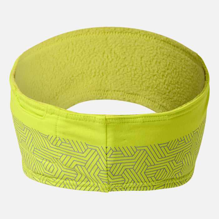 color:Hi Vis Yellow/Hex Print||seo:Nathan HyperNight Reflective Headband 2 - Hi Vis Yellow/Hex Print - Back View