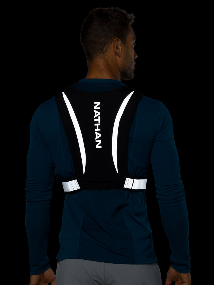 color:Black||seo:Nathan Hypernight Reflective Stash Vest – Black – On Model – Back Reflective View