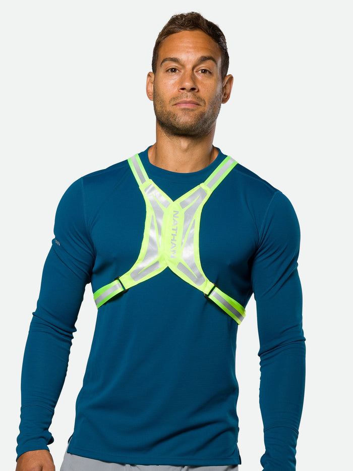 color:Safety Yellow||view:sku image back||seo:Nathan HyperNight Reflective Vest Lite – Safety Yellow – On Model – Front View