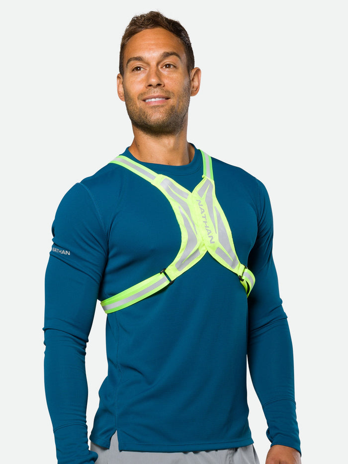color:Safety Yellow||seo:Nathan HyperNight Reflective Vest Lite – Safety Yellow – On Model – Front View