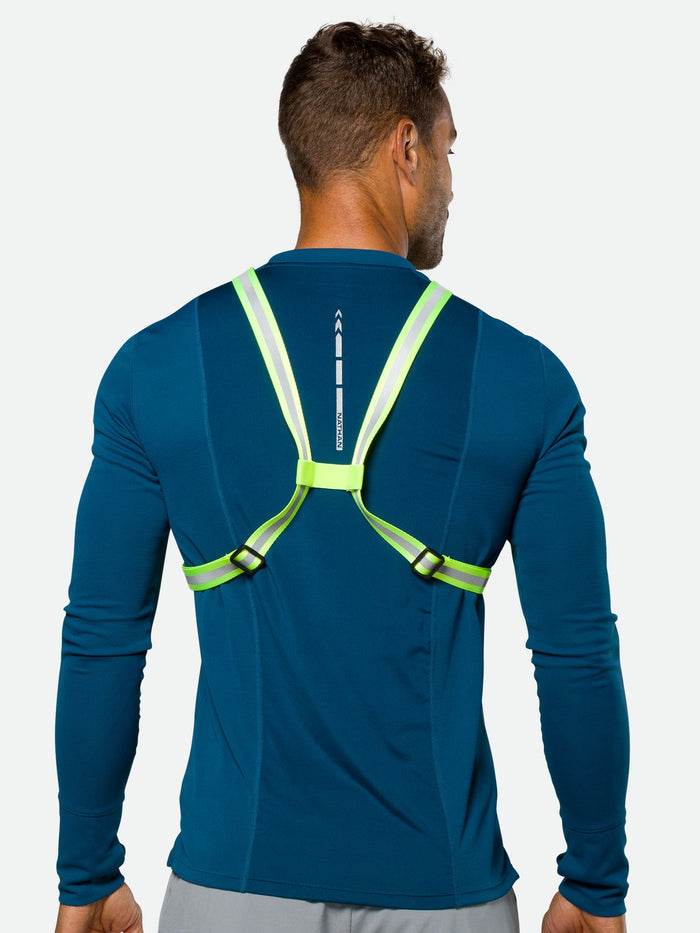 color:Safety Yellow||seo:Nathan HyperNight Reflective Vest Lite – Safety Yellow – On Model – Back View