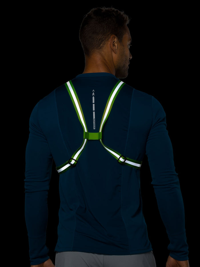 color:Safety Yellow||seo:Nathan HyperNight Reflective Vest Lite – Safety Yellow – On Model – Back Reflective View