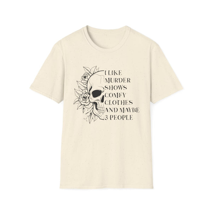 I Like Murder Shows Skull Graphic T-Shirt - funny t-shirt by Cheeky Business