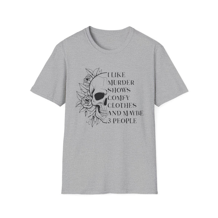 I Like Murder Shows Skull Graphic T-Shirt - funny t-shirt by Cheeky Business