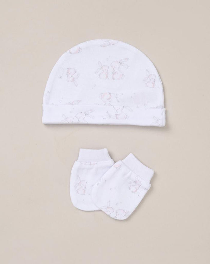 "I Love You" Rabbit design 5 Piece Layette Gift Set - 3 sizes. Set Rock a Bye Baby