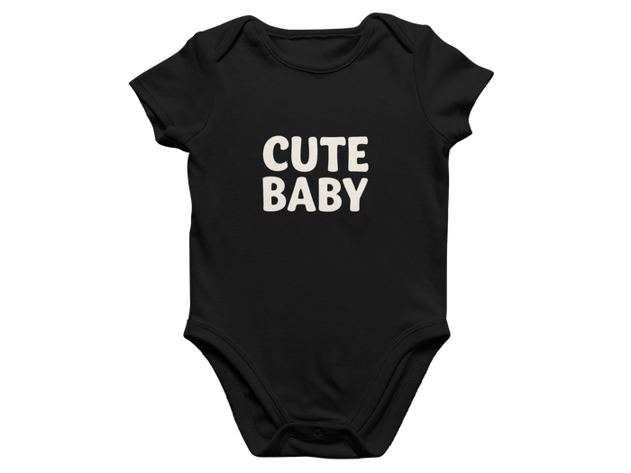 white baby grow with proof text design, matching with dad's i make cute babies t-shirt gift set