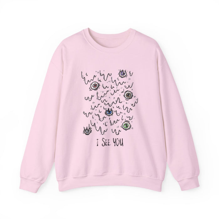 I See You Creepy Eyeball Halloween Sweatshirt - funny sweatshirt by Cheeky Business