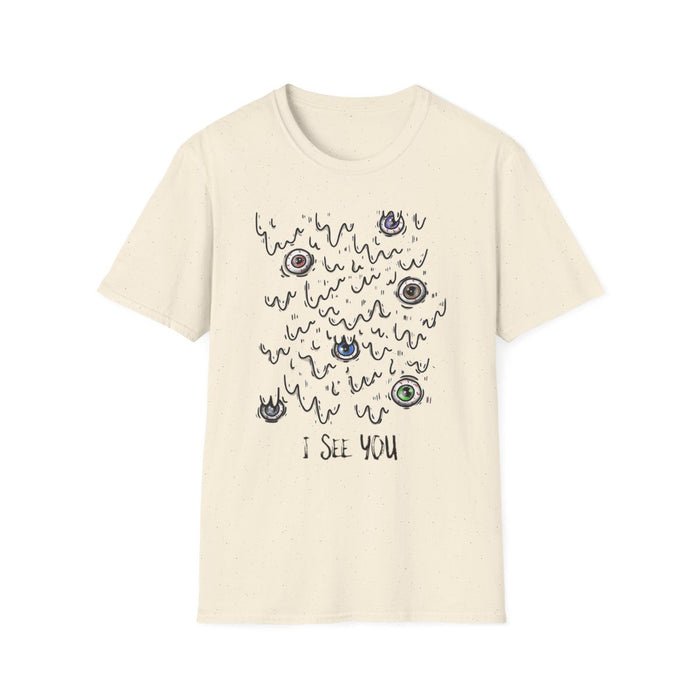 I See You Creepy Eyes Halloween T-Shirt - funny t-shirt by Cheeky Business