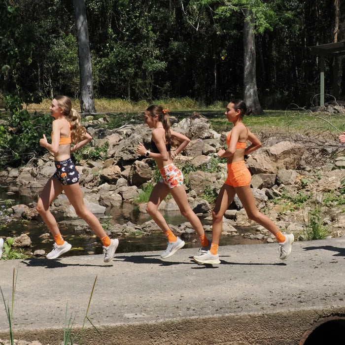 girls orange bike shorts