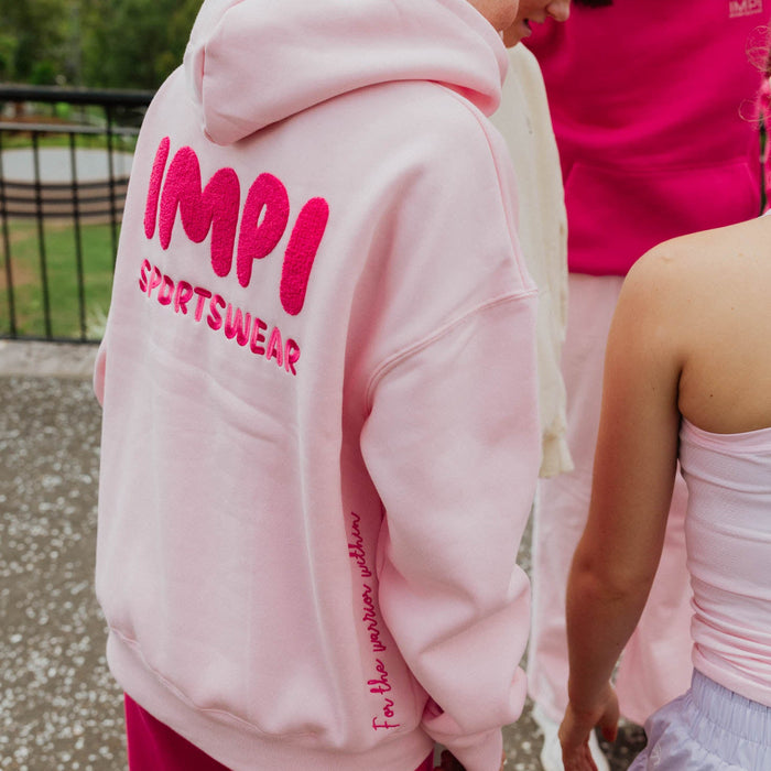 pink hoodie