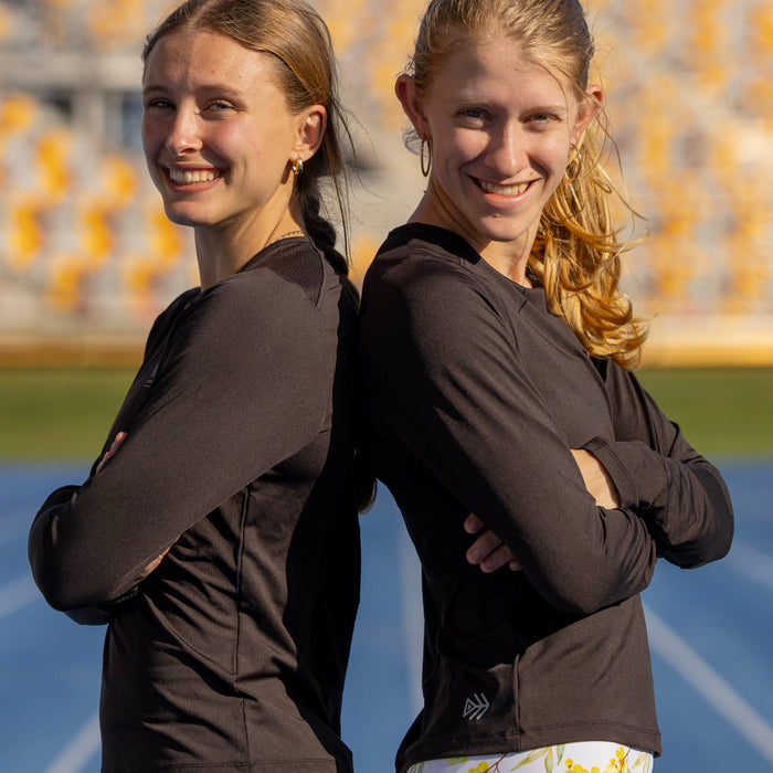 black long sleeve running top