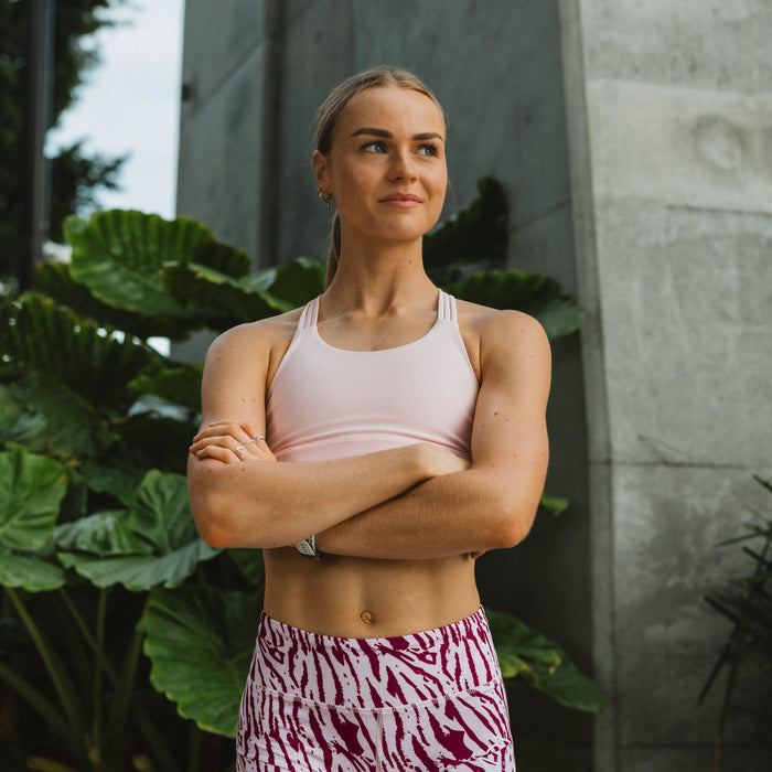 pink crop top