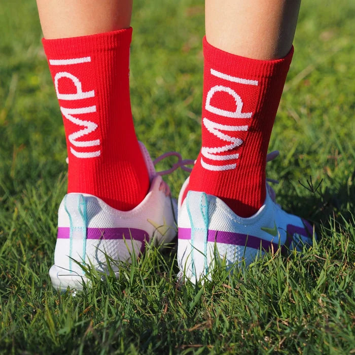 red and white socks