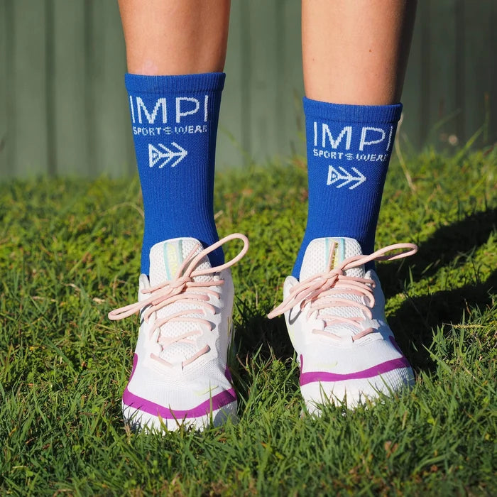blue and white socks