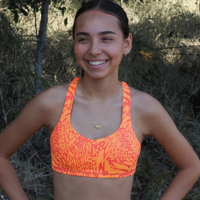 IMPI Strappy Girls Crop Top - Orange Minx