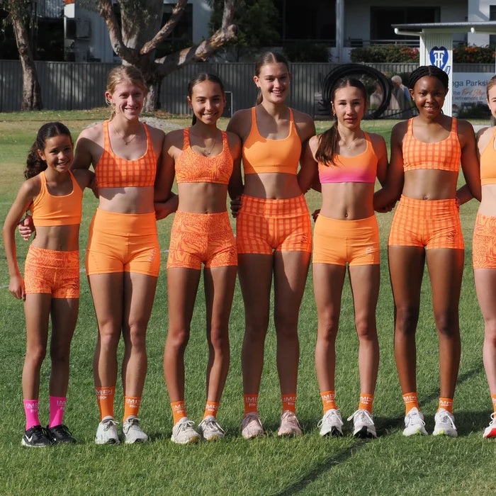 IMPI Strappy Girls Crop Top - Orange Minx