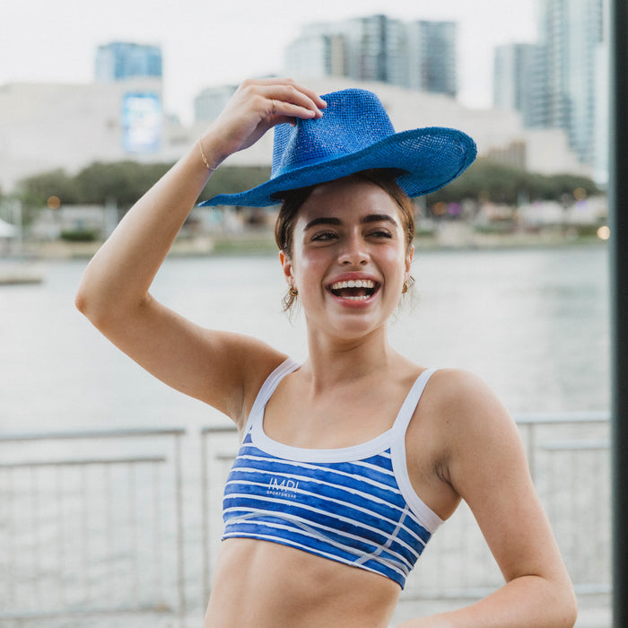 IMPI The Varsity Crop - Blue Stripe