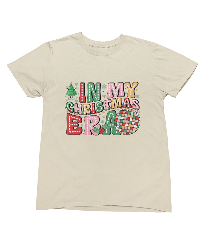 beige sweatshirt displaying in my christmas era holiday disco artwork