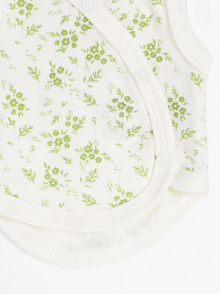 Incubator Vest, Apple Floral , Premium 100% Organic Cotton Tiny & Small