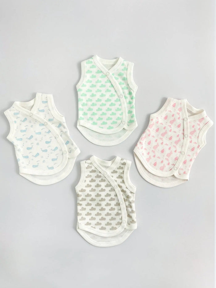 Incubator Vest, Mint Cloud, Premium 100% Organic Cotton Bodysuit / Vest Tiny & Small