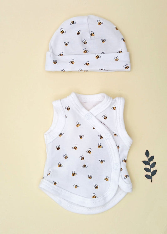 Incubator Vest & Round Hat Set - Buzzy Bees Incubator Vest & Hat Set Tiny & Small