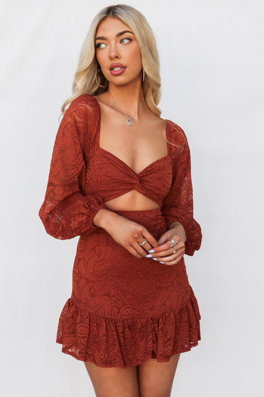 Jayla Mini Dress - Rust - Runway Goddess