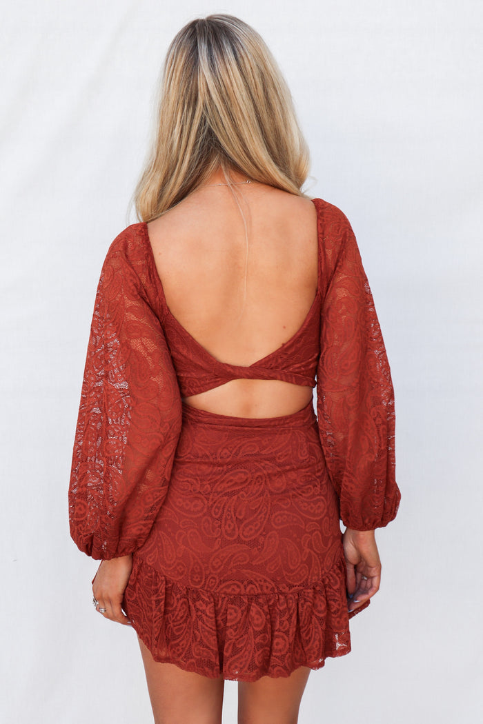 Jayla Mini Dress - Rust - Runway Goddess