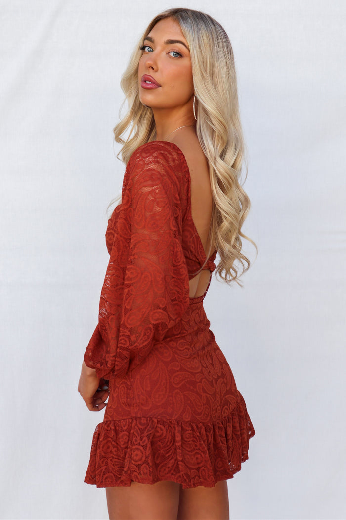 Jayla Mini Dress - Rust - Runway Goddess