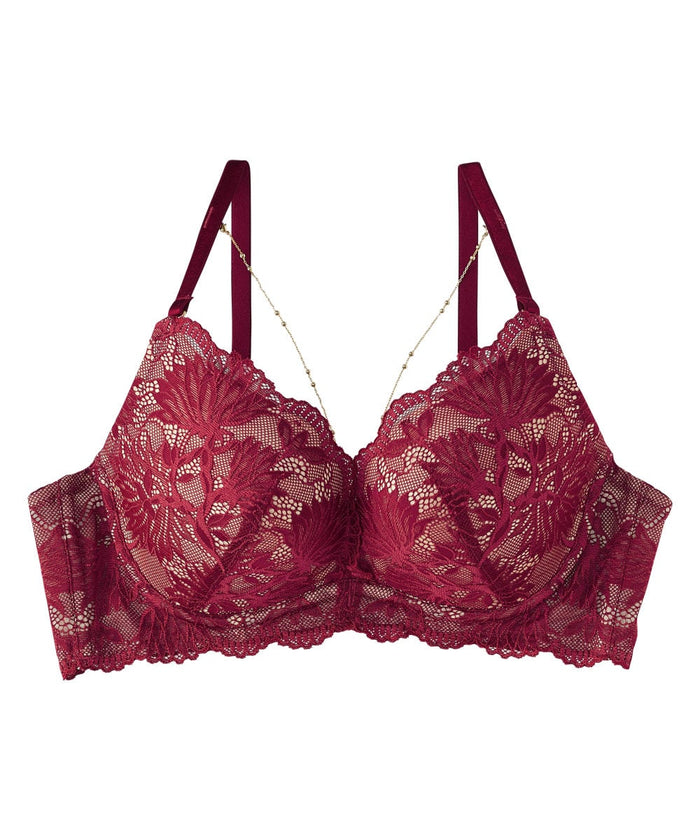 Jewelry Flower Side Support Lace Push-Up Bra