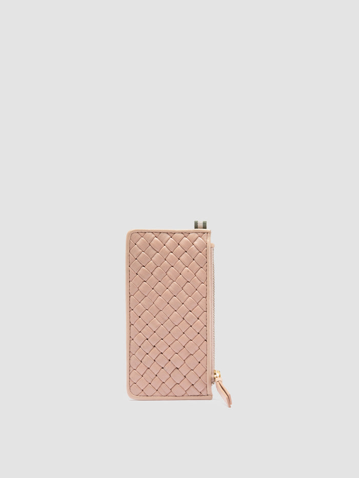 JULIET 103 - Rose Woven Leather card holder