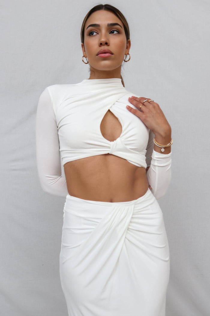 Kaila Set Top - White - Runway Goddess