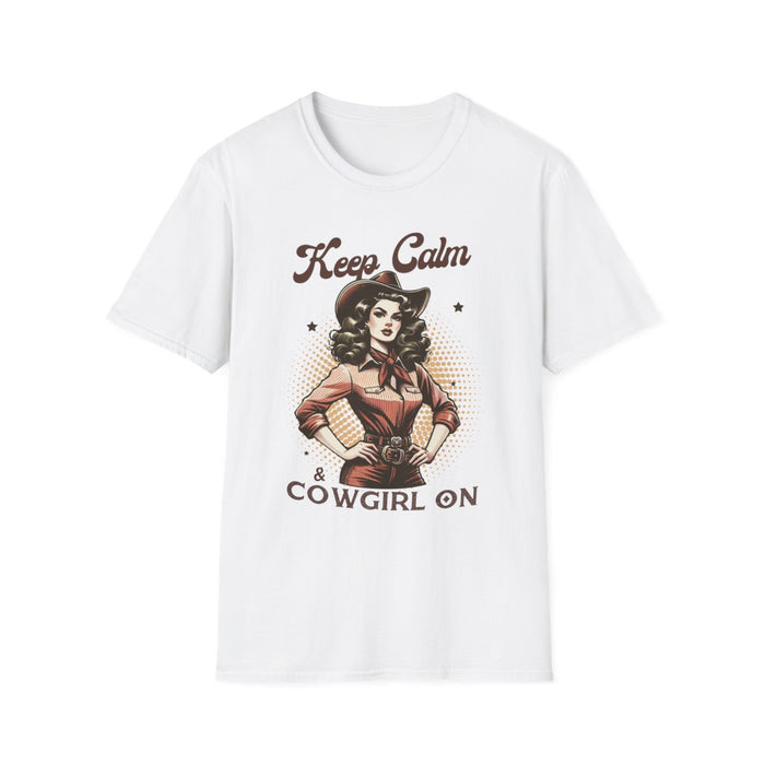 Keep Calm & Cowgirl On T-Shirt - funny t-shirt by Cheeky Business