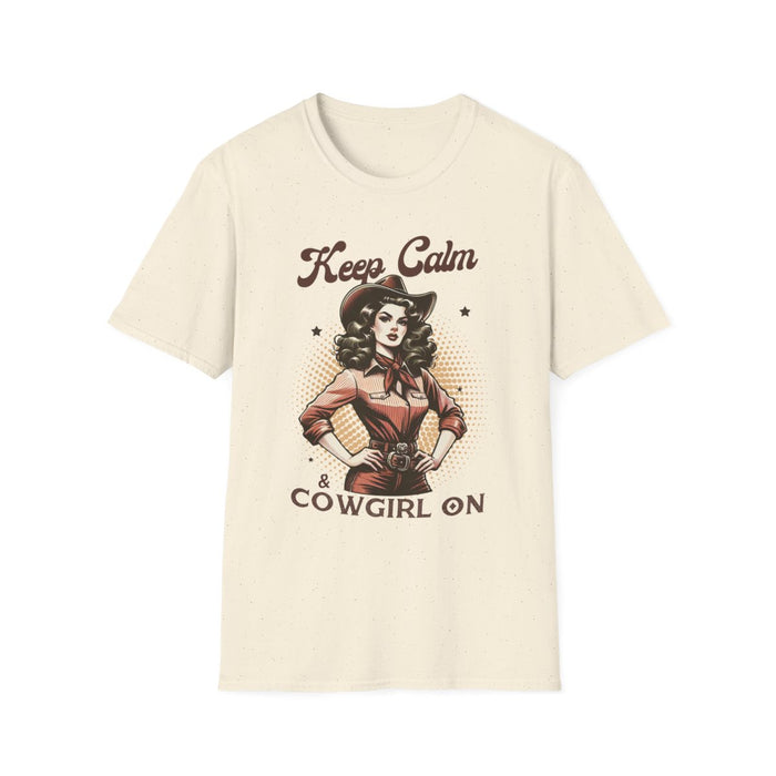 Keep Calm & Cowgirl On T-Shirt - funny t-shirt by Cheeky Business