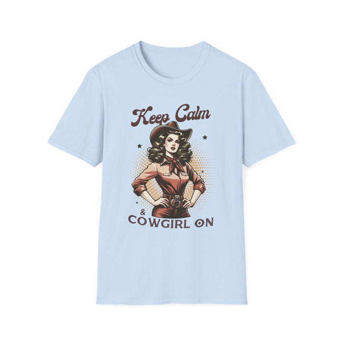 Keep Calm & Cowgirl On T-Shirt - funny t-shirt by Cheeky Business
