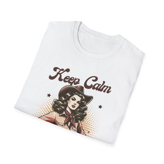 Keep Calm & Cowgirl On T-Shirt - funny t-shirt by Cheeky Business