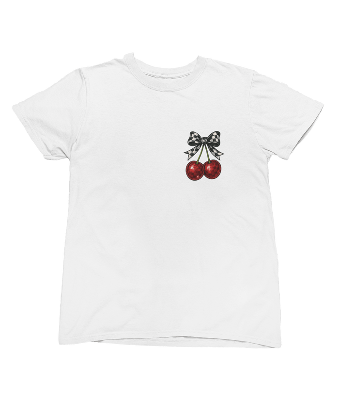 alternate colour variant of kids cherry t-shirt and shorts matching set
