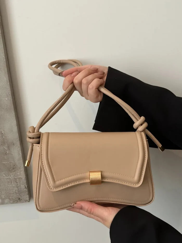 Knotted Strap PU Leather Handbag