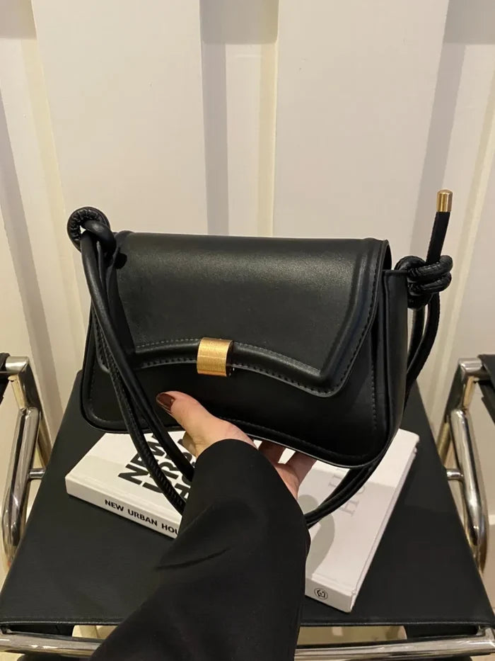 Knotted Strap PU Leather Handbag