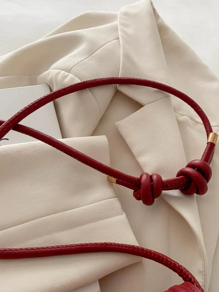 Knotted Strap PU Leather Handbag