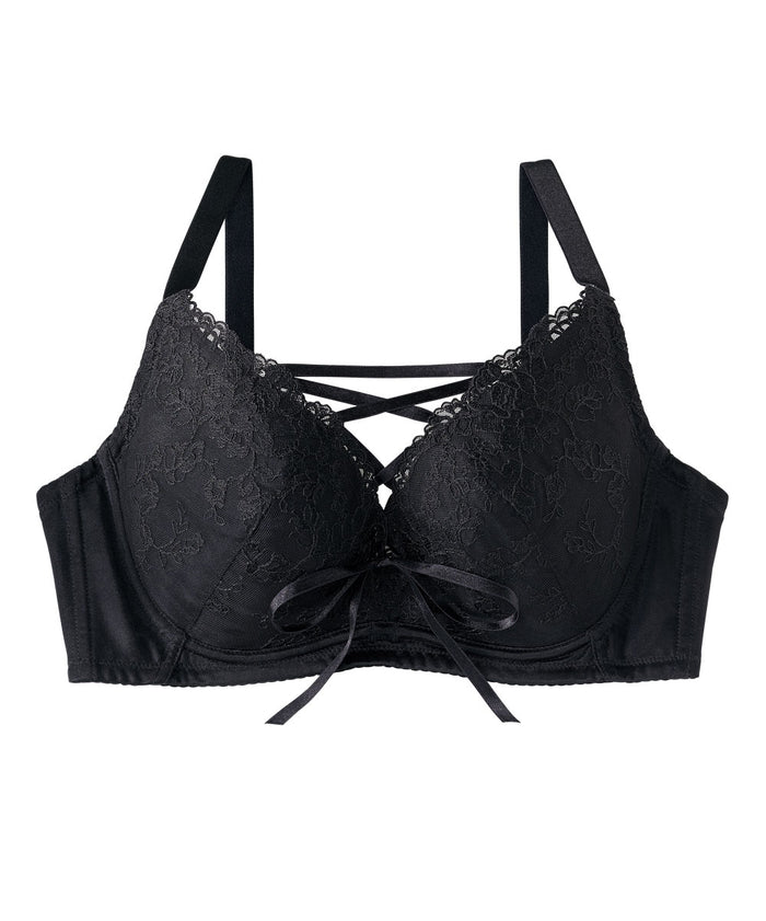 Lace-Up Adhesive Side Support Push-Up Bra (F-G-H Cup)