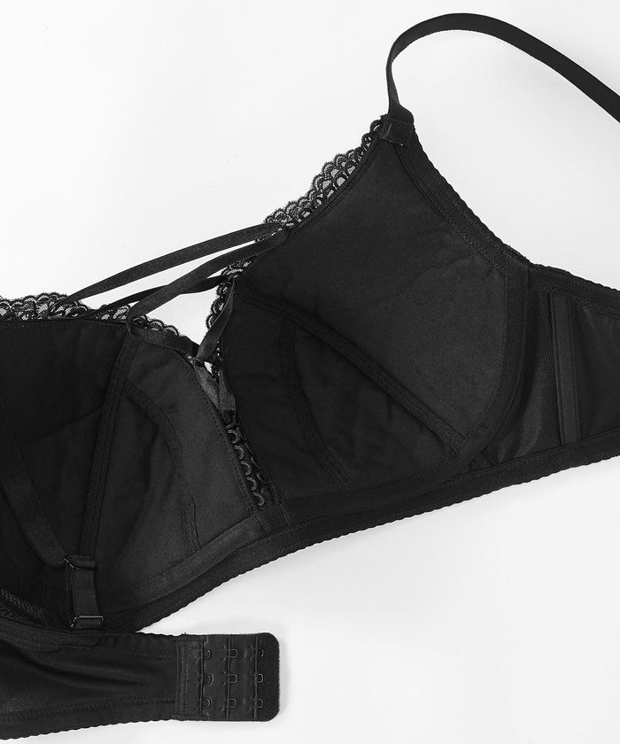 Lace-Up Adhesive Side Support Push-Up Bra (F-G-H Cup)