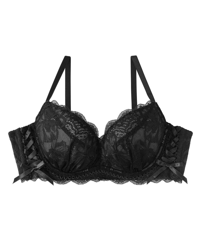 Lace-Up Side Support Push-Up Bra