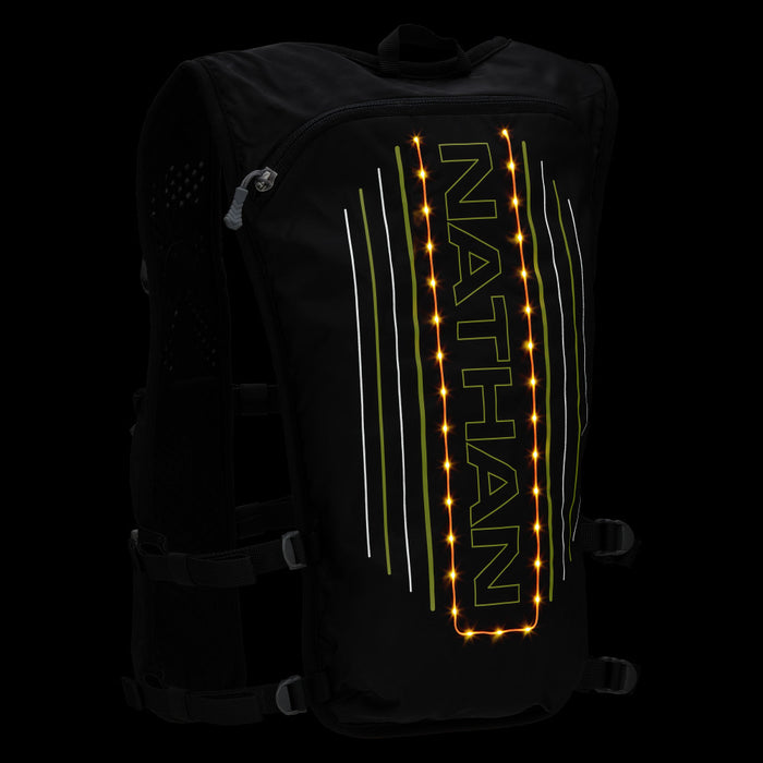 color:Black/High Vis Yellow||seo:Nathan Laser Light 3L Hydration Pack – Black/High Vis Yellow – Back Reflective View