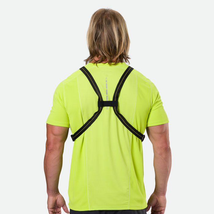 color:Black/High Vis Yellow||seo:Nathan Laser Light Web Vest RX Vest - Black/High Vis Yellow - On Model - Back View