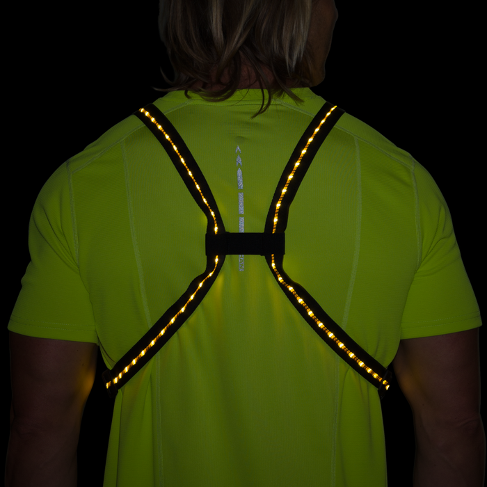 color:Black/High Vis Yellow||seo:Nathan Laser Light Web Vest RX Vest - Black/High Vis Yellow - On Model - Back Reflective View