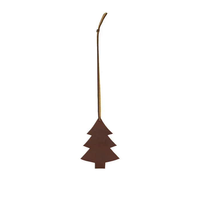 Brown Christmas tree-shaped ornament on a white background #color_dark-brown