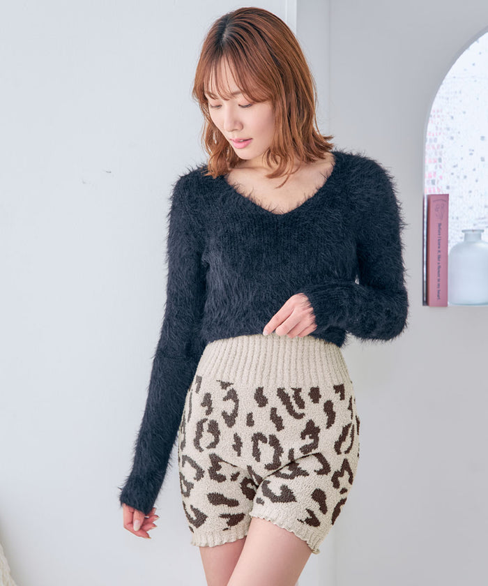 Leopard Knit Pants Belly Warmer