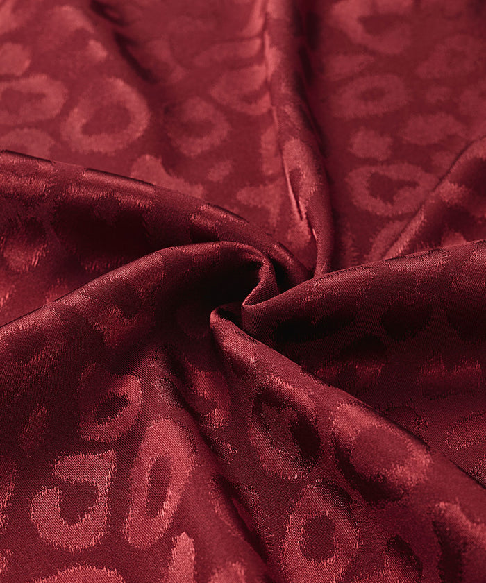 Leopard Satin Long Sleeve Pajama Set