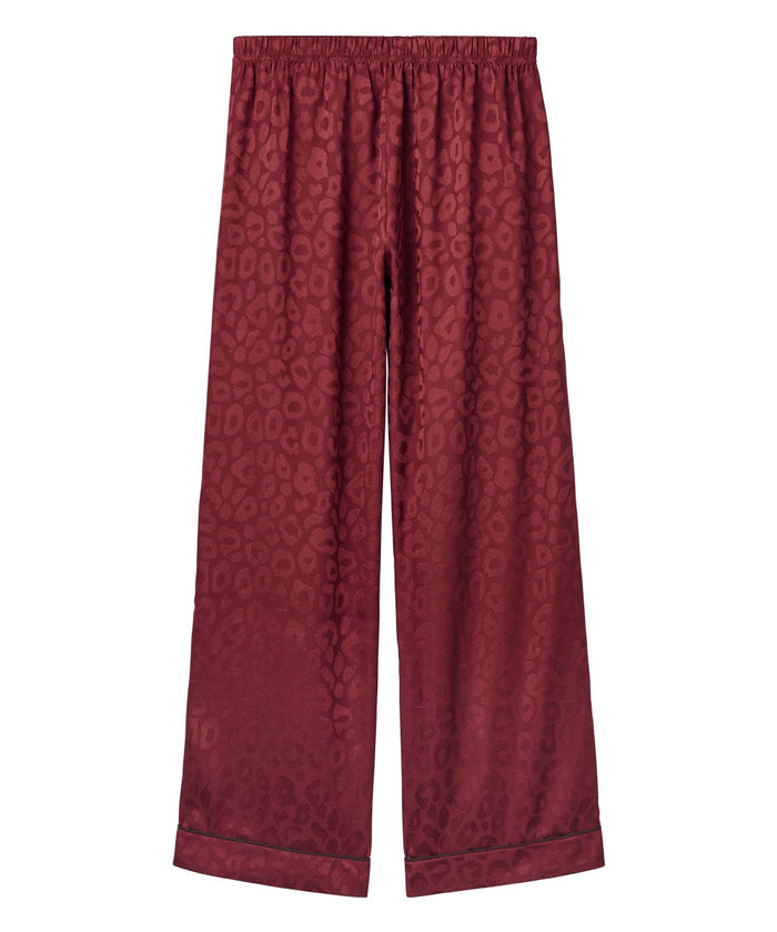 Leopard Satin Long Sleeve Pajama Set
